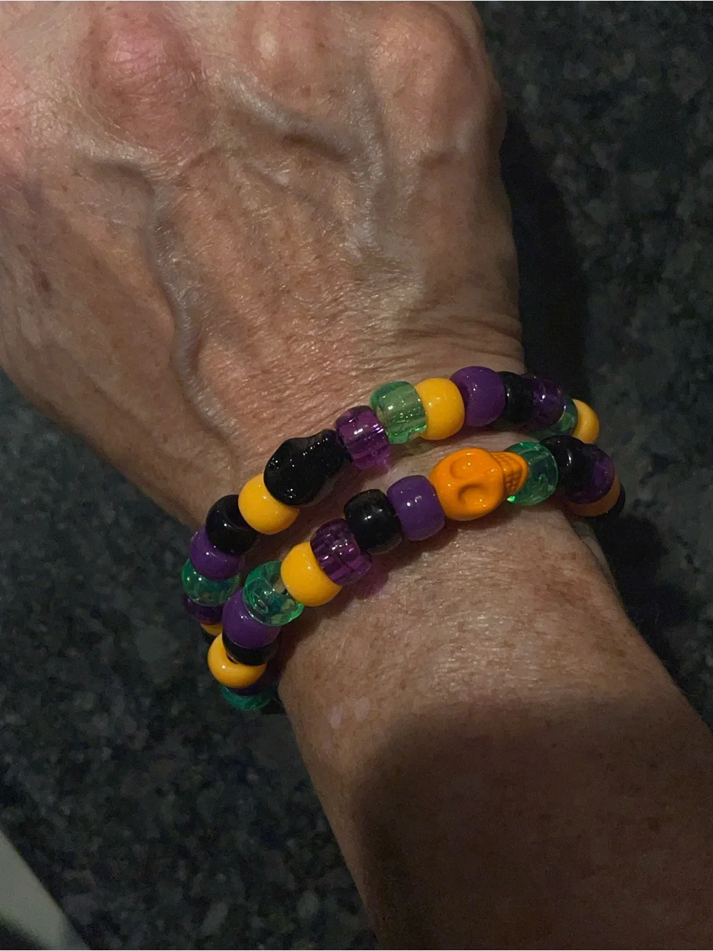 HANDMADE Halloween Skull Wrap Bead Bracelet - Choice of style
